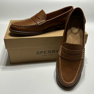 Sperry Seaport Penny Loafers for Women, Tan